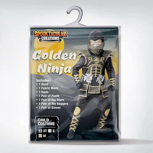 Vista 6 de Spooktacular Creations Kids Golden Ninja costume for Boys Halloween Dress Up