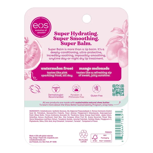 Vista 7 de Paquete de eos 24H Moisture Super Balm- Leche de coco y manzana con miel + sandía rosada y melonada de mango