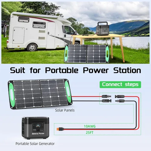 Vista 2 de Bateria Power Cable de conector XT60i de 10 AWG, calibre 10, 25 pies, cable de extensión solar a XT60i para panel solar plegable de RV, estación