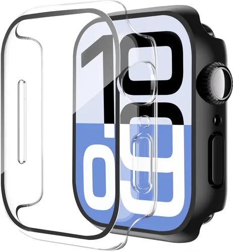 Vista 37 de Smiling Paquete de 2 fundas compatibles con Apple Watch Serie 3/Serie 2 de 1.49 pulgadas, protector de pantalla vidrio templado, carcasa rígida
