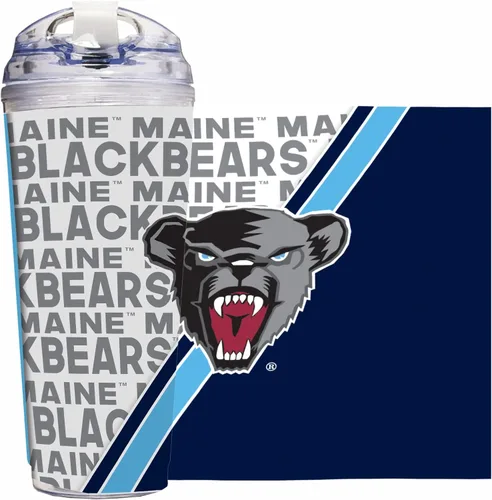 Vista 69 de Rico Industries Taza acrílica NCAA estándar de 24 onzas con tapa con bisagra, taza de doble pared oficialmente licenciada con pajita