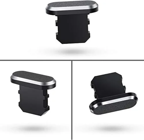 Vista 4 de Weewooday 4 tapones antipolvo, protegen los puertos de carga, compatible con iPhone 11, 12, Pro, Max/X/XS/XR, 7, 8 Plus, iPad Mini/Air