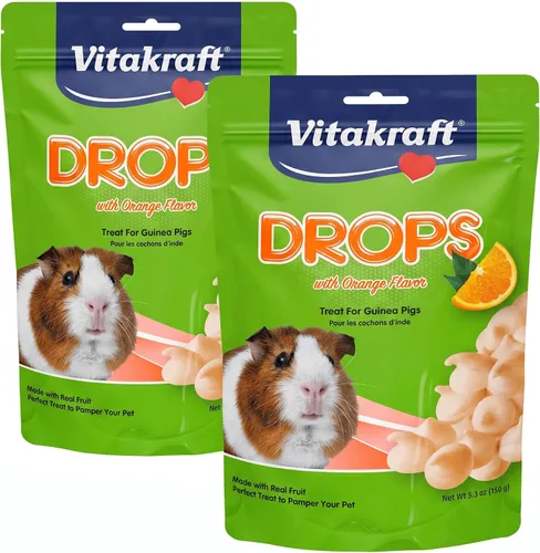 Vista 10 de Vitakraft Drops - Golosinas de yogur para conejillos de indias, naranja, 5.3 onzas (paquete de 1)