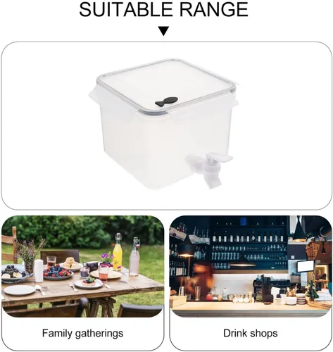 Vista 5 de Cabilock Hervidor de agua para refrigerador con grifo dispensador de bebidas para bebidas frías, material seguro para jugo de agua y almacenamiento