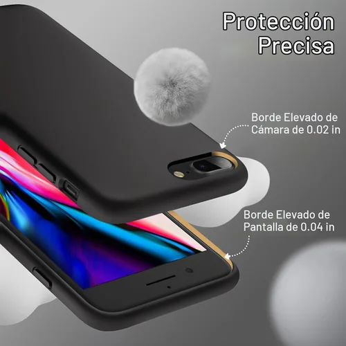 Vista 5 de JETech Funda de silicona para iPhone 8 Plus/7 Plus, color negro