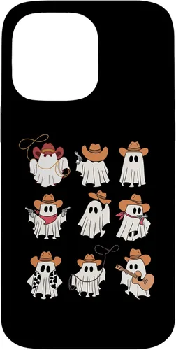 Vista 21 de Carcasa espeluznante divertida para iPhone 16 Boo Haw Western Cowboy Ghost Cowgirl