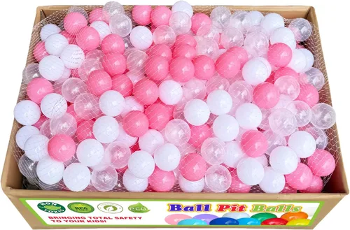 Vista 5 de Bolas para pozo de bolas BBRUN, 1000 unidades, bolas de plástico para pozo de bolas, corral de juegos, sin BPA, a prueba de aplastamiento, bolas