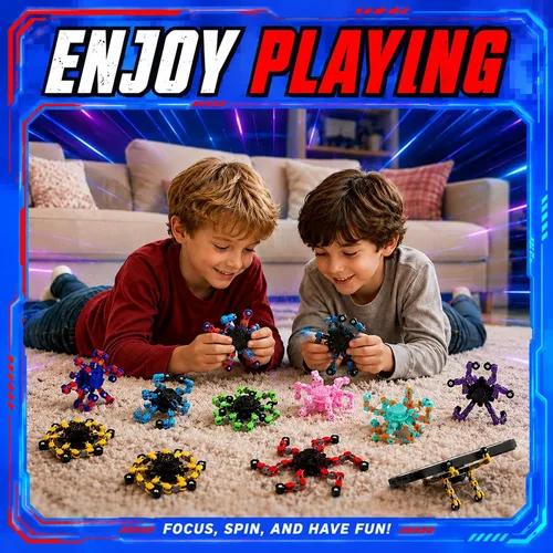 Vista 6 de 9 piezas transformables Fidget Spinners, cadena deformable sensorial Fidget DIY Robot Spinner Sensory para niños, juguetes Fidget para recuerdos