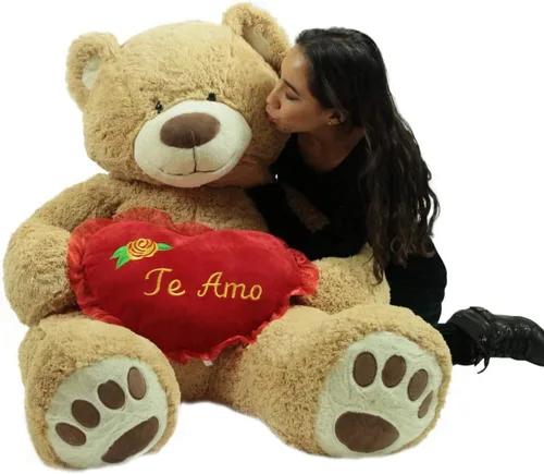 Vista 6 de Big Plush Te Amo - Oso de peluche gigante de 5 pies suave romántico con forma de corazón para mostrar amor