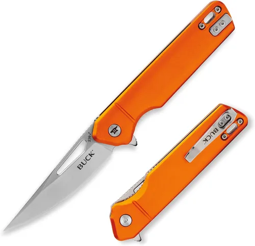 Vista 9 de Buck Knives 239 Infusion, cuchillo de bolsillo plegable con hoja de punta, mango de aluminio, clip para bolsillo Negro