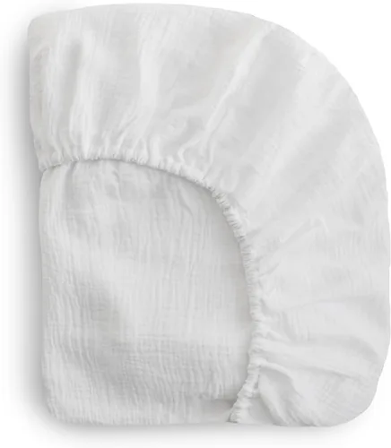 Vista 19 de mushie Sábana Bajera de Muselina Extra Suave para Cuna MINI 24" x 38" (Azul Bebé)