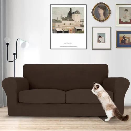 Vista 115 de MAXIJIN 2 piezas de fundas para silla con brazos, funda para silla de sofá para sala de estar, funda elástica para perros para una silla con 1 cojín