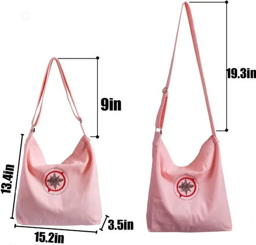 Vista 4 de Stray Kids Merch - Bolso de hombro de lona, bolso cruzado casual, Rosado