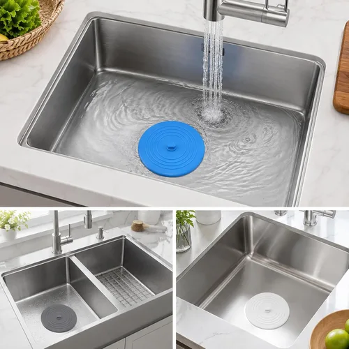 Vista 5 de Tapón de baño grande de 6 pulgadas para desagüe de silicona