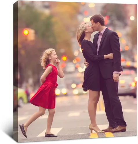 Vista 5 de Impresiones en lienzo personalizadas con tus fotos, imágenes personalizadas sobre lienzo, arte de pared para dormitorio, sala de estar, boda, bebé