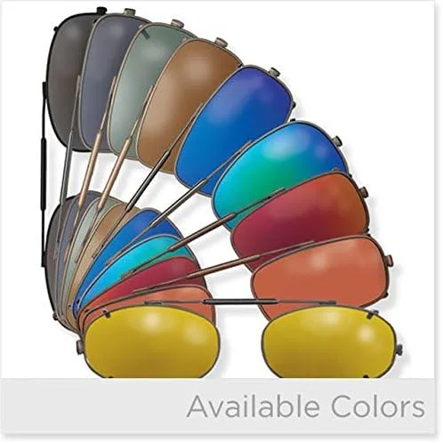 Vista 3 de Shade Control Visionaries - Gafas de sol polarizadas con clip, redondas, montura dorada, 50 x 45, Percepción Cobre