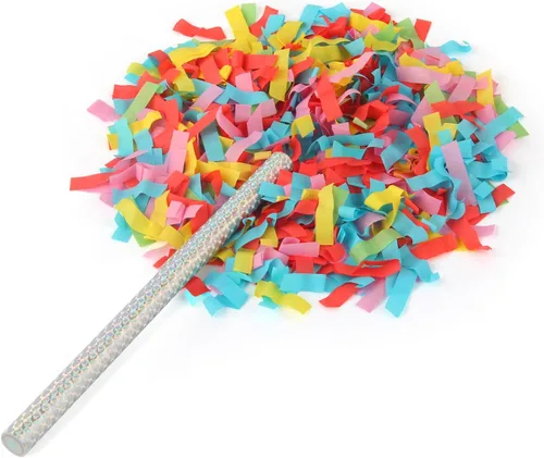 Vista 10 de BATTIFE Paquete de 40 varitas de confeti blanco, confeti de papel de seda de 14 pulgadas, palitos de aleteo para bodas, celebraciones, aniversarios