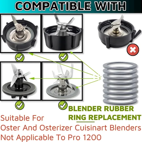 Vista 3 de Junta de junta tórica de goma, 8 piezas para Oster Blender Junta para Osterizer y Oster Blender Piezas de repuesto Oster Blender Accesorios Oster