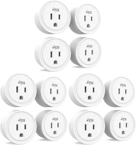 Vista 8 de KMC - Enchufe inteligente mini, paquete de 4, tomas de corriente Wi-Fi para hogar inteligente, control remoto de luces y dispositivos desde