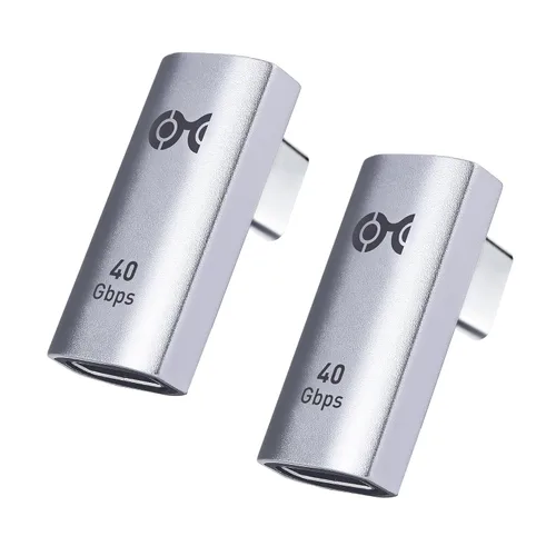 Vista 11 de Cable Matters Paquete de 2 adaptadores USB C en ángulo recto de 40 Gbps
