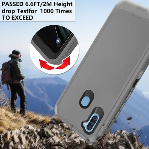 Vista 6 de Asuwish Funda de teléfono para Samsung Galaxy A11/M11 con protector de pantalla de vidrio templado y cubierta para celda, híbrida, resistente, a