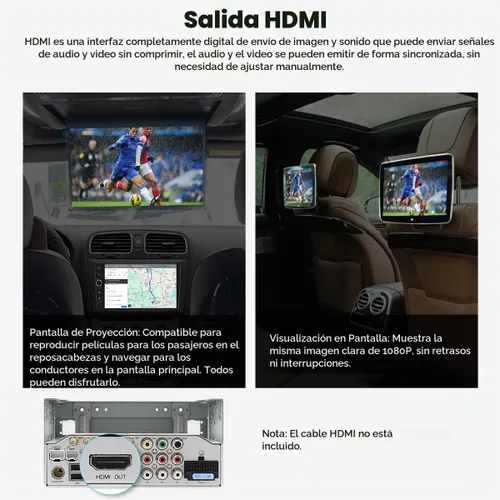 Vista 5 de JOYING - Radio doble DIN de 9 pulgadas estéreo para coche con Apple Carplay y Android Auto