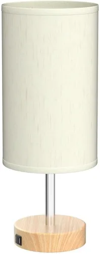 Vista 4 de Yarra-Decor Lámparas de noche con puerto USB, lámpara de mesa con control táctil para dormitorio, de madera, de 3 vías, regulable, juego de 2