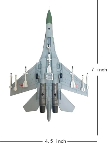 Vista 7 de Sukhoi Su-27 1/100 Modelo de avión fundido a troquel Barents Scalpel 1987