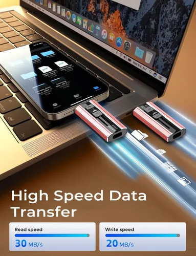 Vista 3 de EATOP Unidad Flash de 256GB Destinada para iPhone iPad, Memoria Stick de Almacenamiento para Copia de Seguridad de Fotos y Videos, Compatible