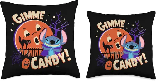 Vista 3 de Disney Stitch Gimme Candy Spooky - Cojín para Halloween, 16.0 x 16.0 in, multicolor