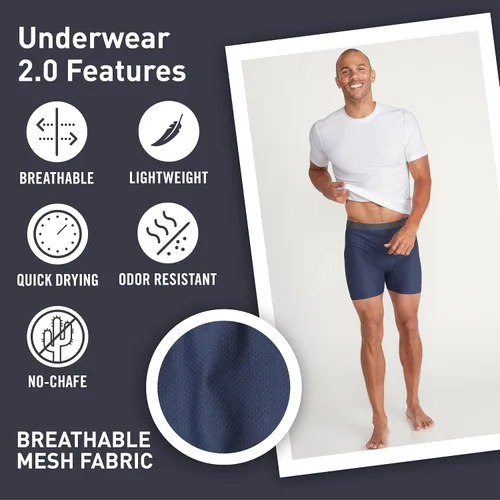 Vista 3 de ExOfficio Bóxer Give-n-go 2.0 para hombre, ropa interior fresca y cómoda