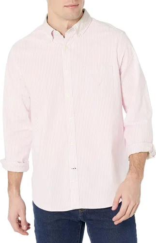 Vista 24 de Nautica - Camisa clásica para hombre, manga larga, con botones y elástica Índigo