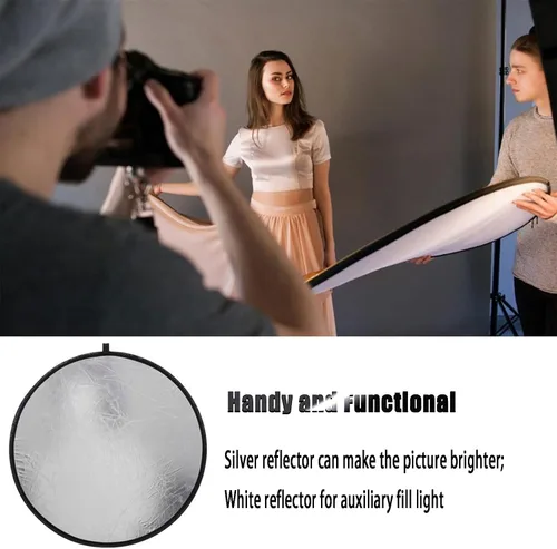 Vista 4 de MDRTIRIM Reflectores de luz 2 en 1, plegable, equipo fotográfico portátil, tablero de relleno de fotografía de 12 pulgadas (11.8 in) para interiores