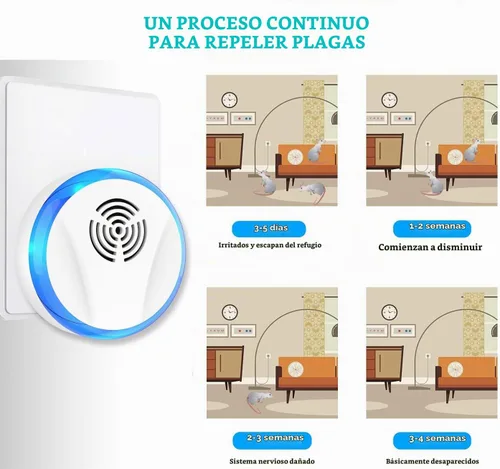 Vista 3 de Repelente de Plagas Ultrasónico de Control de Interiores Enchufable para Control de Roedores, Repelente de Mosquitos, Asesino de Cucarachas, Blanco