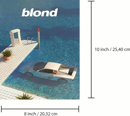 Vista 2 de ZONTO Frank Ocean - Pósteres de portada de álbum de rapero firmado con música limitada, juego de 4 pósteres estéticos para sala de estar