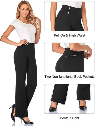 Vista 5 de Tapata Women Dress Pants 28"30"32"34" High Waist Stretchy Bootcut Pants Tall, Petite, Regular for Office Business Casual