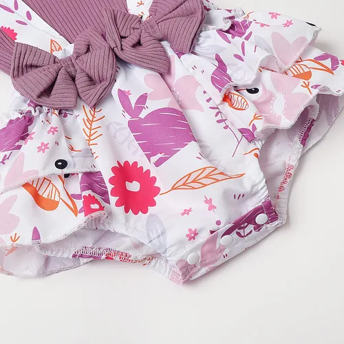 Vista 8 de SAPGEJJDJFGE Newborn Baby Girl Clothes Infant Long Sleeve Ruffle Romper Baby Fall Winter Outfits for Girls with Headband