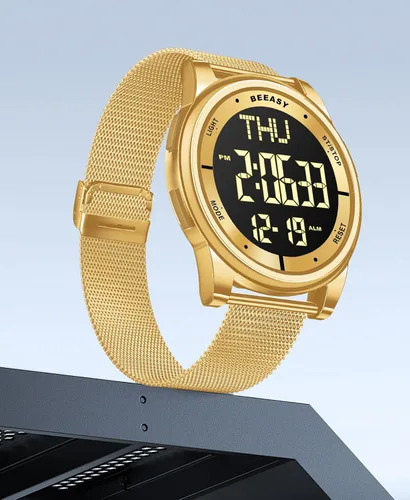 Vista 37 de Beeasy - Reloj digital de pulsera resistente al agua con cronómetro, alarma, cuenta regresiva, doble zona horaria, ultrafino, pantalla angular muy