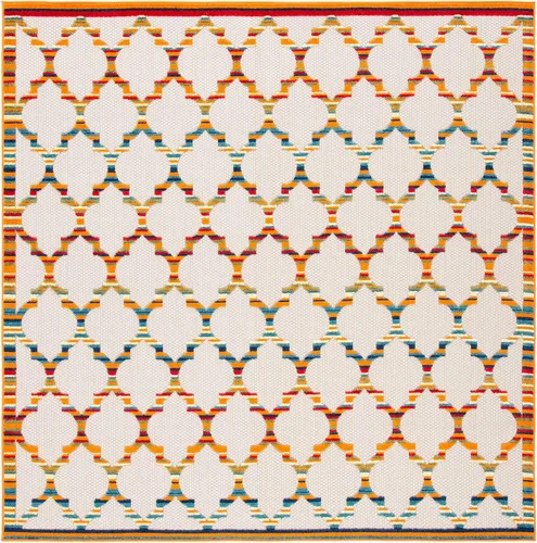 Vista 25 de SAFAVIEH Alfombra lavable para exteriores, colección Cabaña, 2'2" x 5', azul y gris, no desprende pelusa y fácil de limpiar, entrada puerta