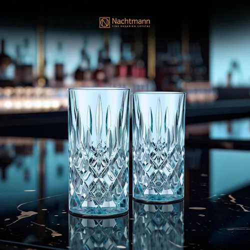 Vista 5 de Nachtmann Juego de vasos largos de 2 piezas, 3,574.5 fl oz, azul aguamarina, Noblesse, 105710, vasos de cóctel hechos de cristal de cristal, aptos