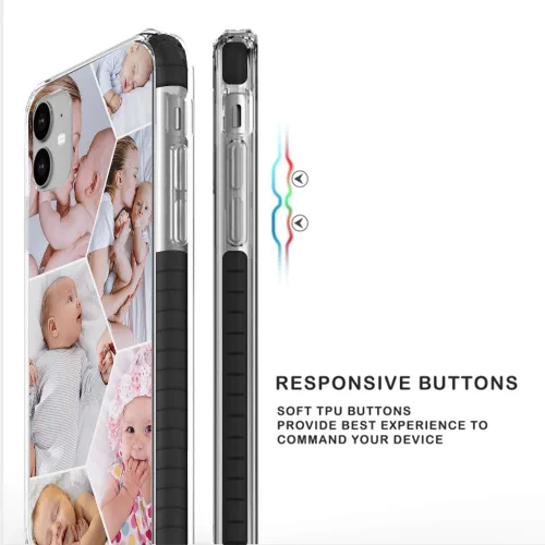 Vista 4 de Styletify Funda de teléfono con foto personalizada para iPhone 11, collages de múltiples imágenes, funda de impacto personalizada a prueba