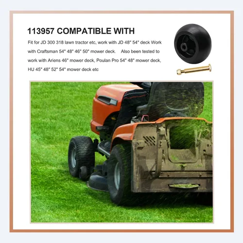 Vista 6 de Ruedas de cubierta de cortacésped 133957 532133957 Reemplazo para AYP Husqvarna 532174873 589527301, MTD 174873 734-3058, Cub Cadet 753-04856A