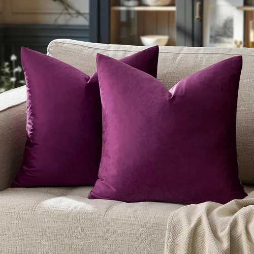 Vista 166 de GIGIZAZA Juego de 2 fundas de almohada doradas de terciopelo de 20 x 20 pulgadas para sofá Almohadas para sofá, tela texturizada suave de 9.88