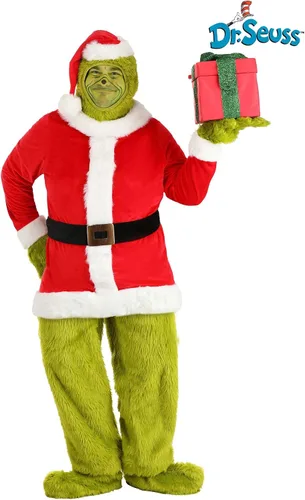 Vista 2 de Dr. Seuss The Grinch - Disfraz de Papá Noel para adulto
