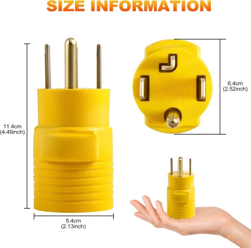 Vista 7 de Conector adaptador NEMA 14-30P a 14-50R, VSEER de 4 clavijas y 30 amperios para cargador EV de 50 amperios compatible con Tesla, para carga EV