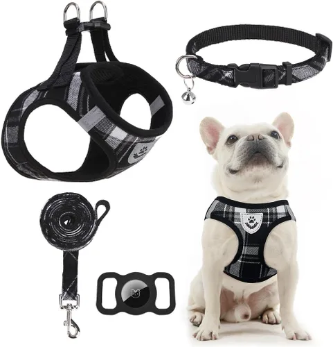 Vista 21 de Arnés para cachorros de otoño de Acción de Gracias - Collar y correa para perro - Arnés de chaleco para perros pequeños de malla suave acolchada