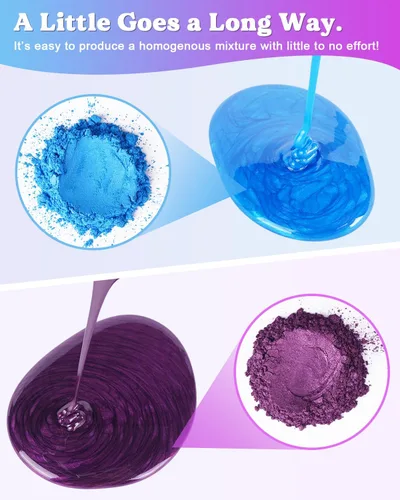 Vista 4 de LET'S RESIN Polvo de mica de 36 colores, polvo de pigmento de mica para resina epoxi/resina UV, colorante natural para fabricación de jabón/velas