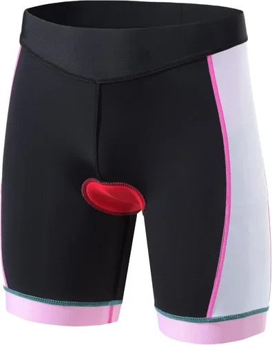 Vista 5 de FitsT4 - Pantalones cortos de ciclismo para niños y niñas, pantalones cortos de triatlón acolchados para jóvenes con bolsillos