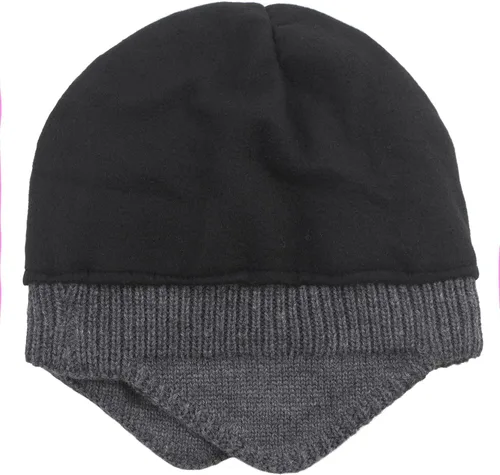 Vista 4 de Muryobao Gorro de punto con puños, cálido invierno con forro polar para hombre, gorro de acrílico suave