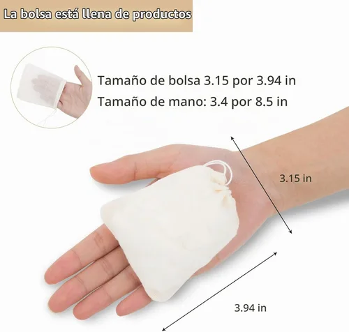 Vista 3 de 50 bolsas de muselina de algodón de 3.94 x 3.15 pulgadas, bolsas ecológicas con cordón para bolsitas reutilizables, manualidades, tés, especias 3.94